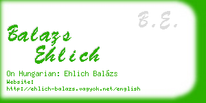 balazs ehlich business card